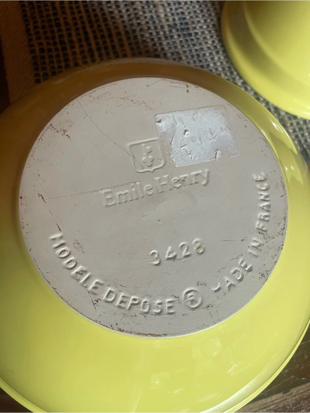 Emile Henry set of 3 stoneware mixing bowls in yellow